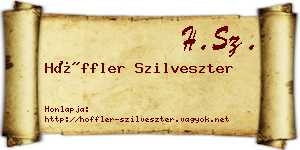Höffler Szilveszter névjegykártya