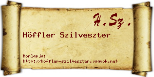 Höffler Szilveszter névjegykártya